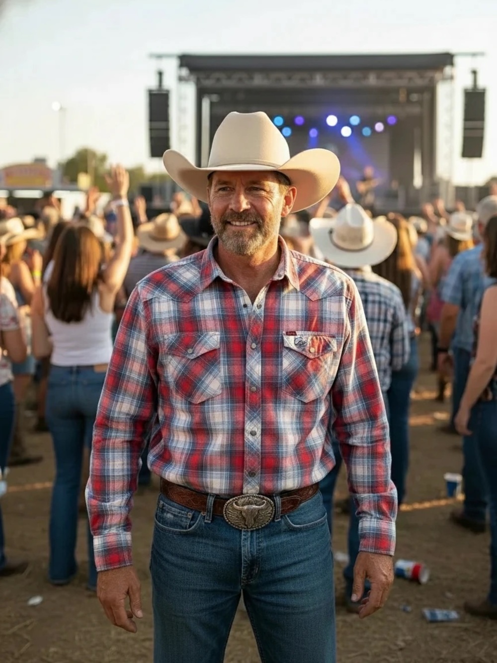 Wrangler Red and Blue Label Plaid Shirt